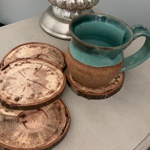 Rustic wooden coasters set of 4